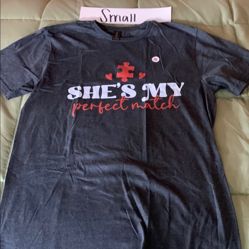 Gildan Dark Gray Long Sleeve Tee - She's My Perfect Match